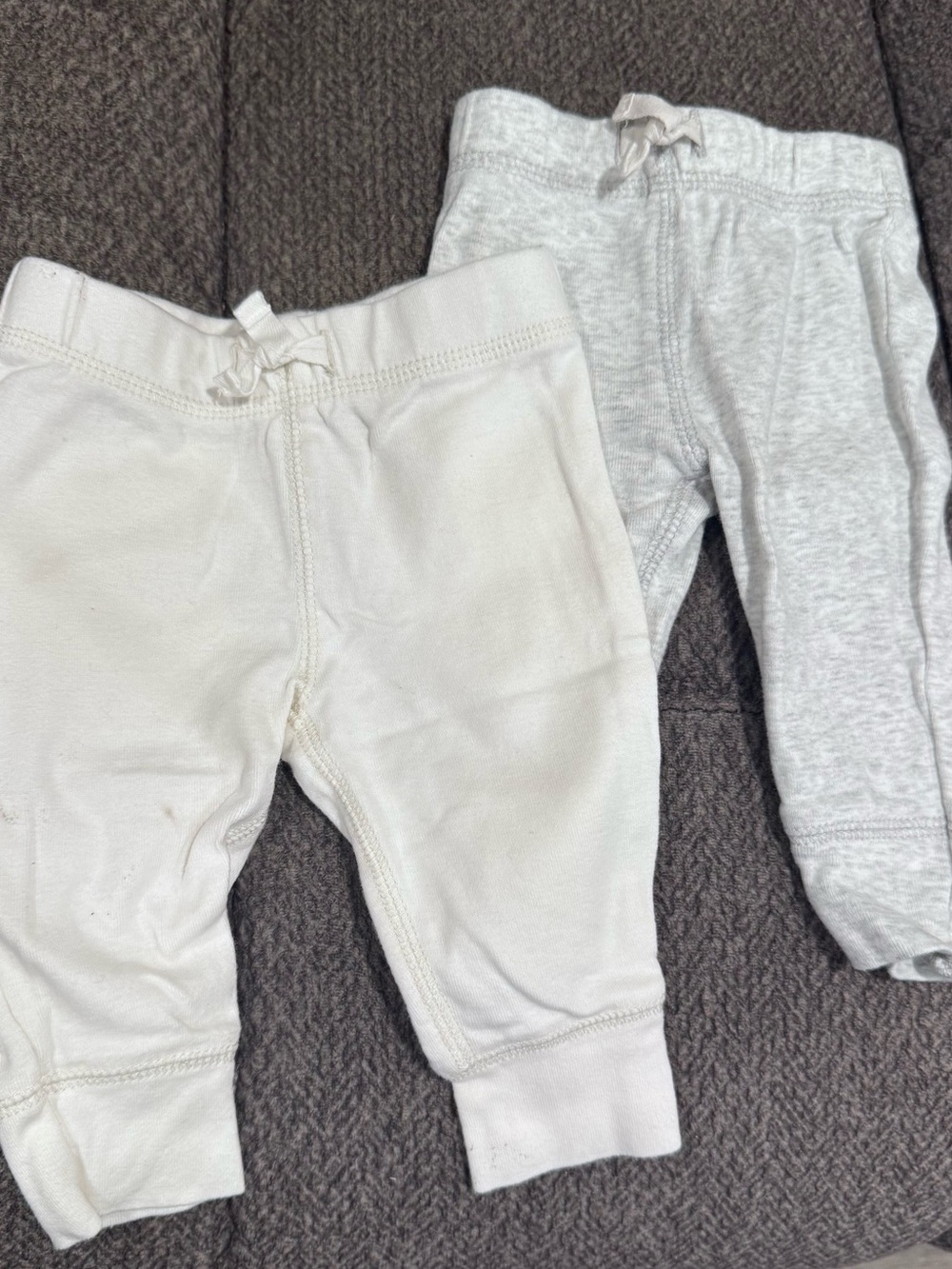 Carters 3M Baby Neutral Jogger Pants - White and Light Gray